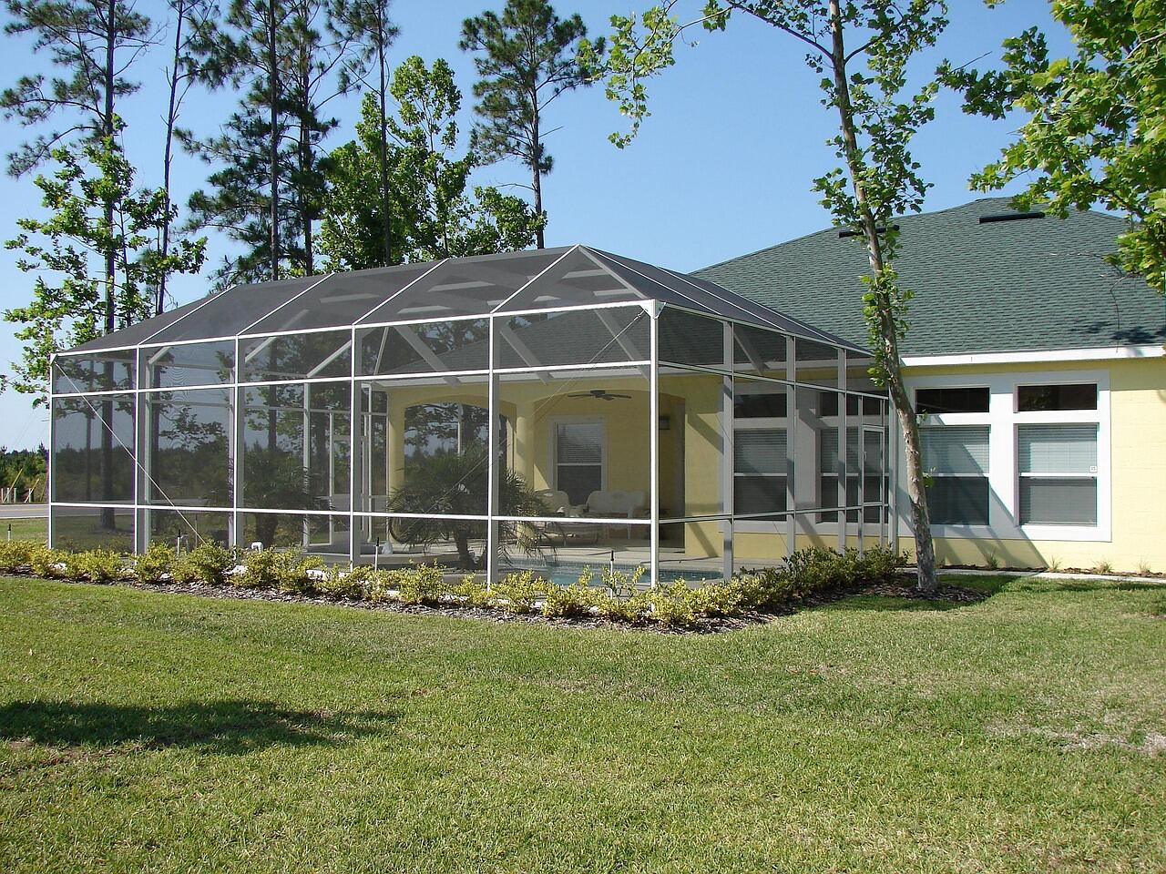 A vacation rental home with a screened pool in the Kissimmee area